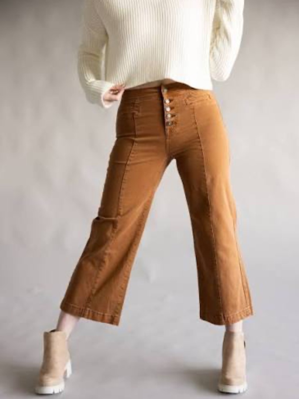 Mica 32 High Rise Cropped Wide Leg Jeans